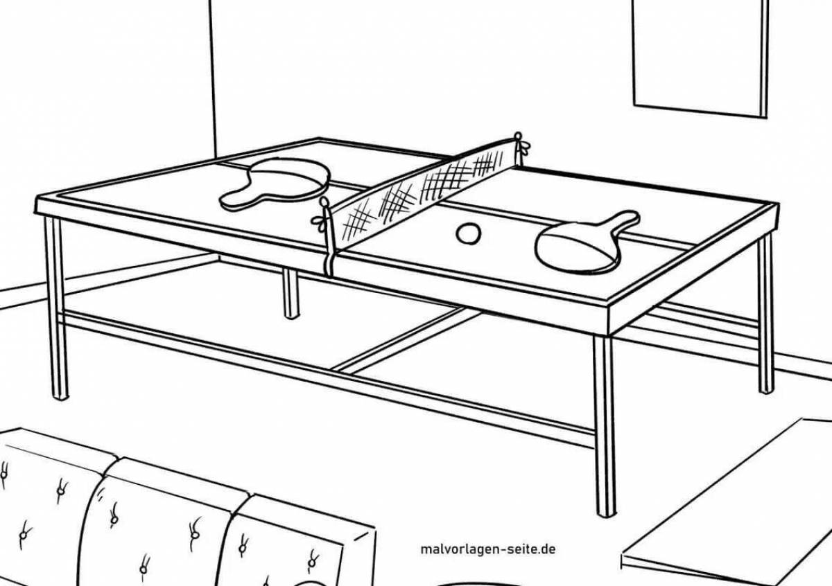 Картинка раскраска настольный теннис