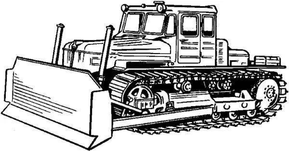 Как рисовать гусеничный трактор