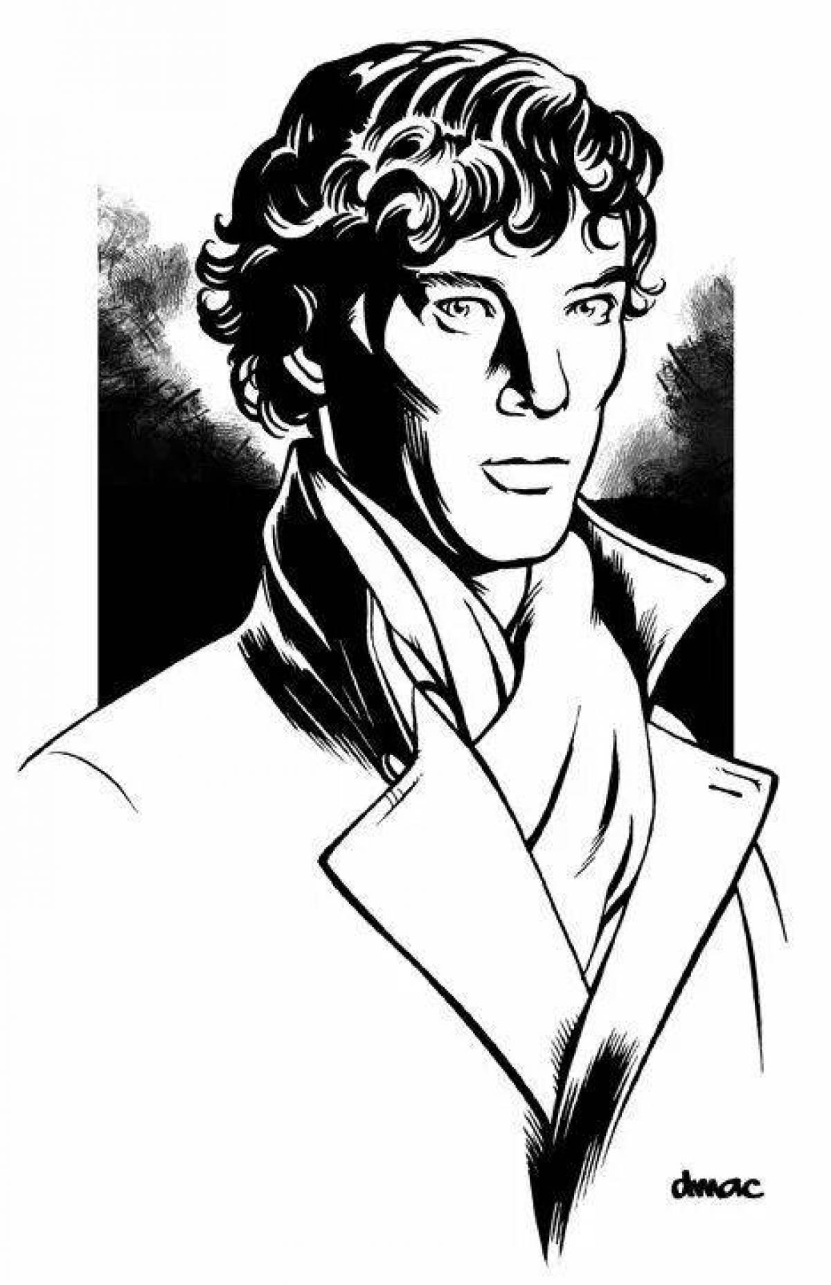 Animated sherlock coloring page
