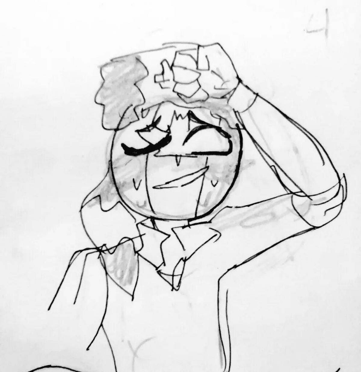 Splendid countryhumans coloring page