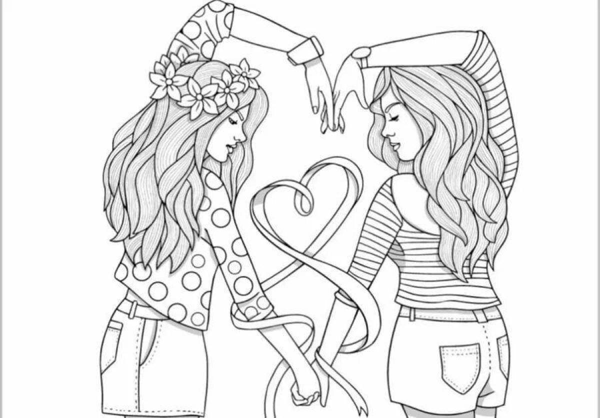 Color explosion coloring book for two