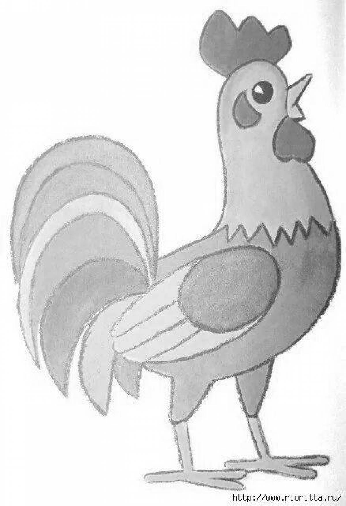 Coloring page nice rooster