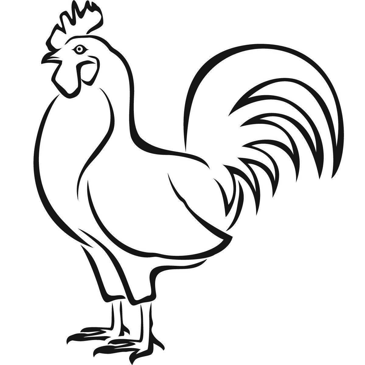 Awesome rooster coloring page