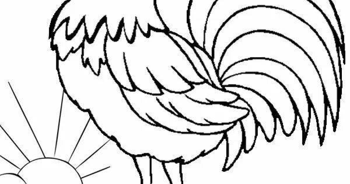 Coloring rooster bright color