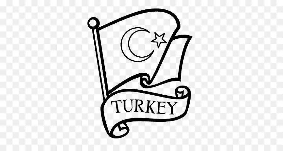 Animated turkey flag coloring page