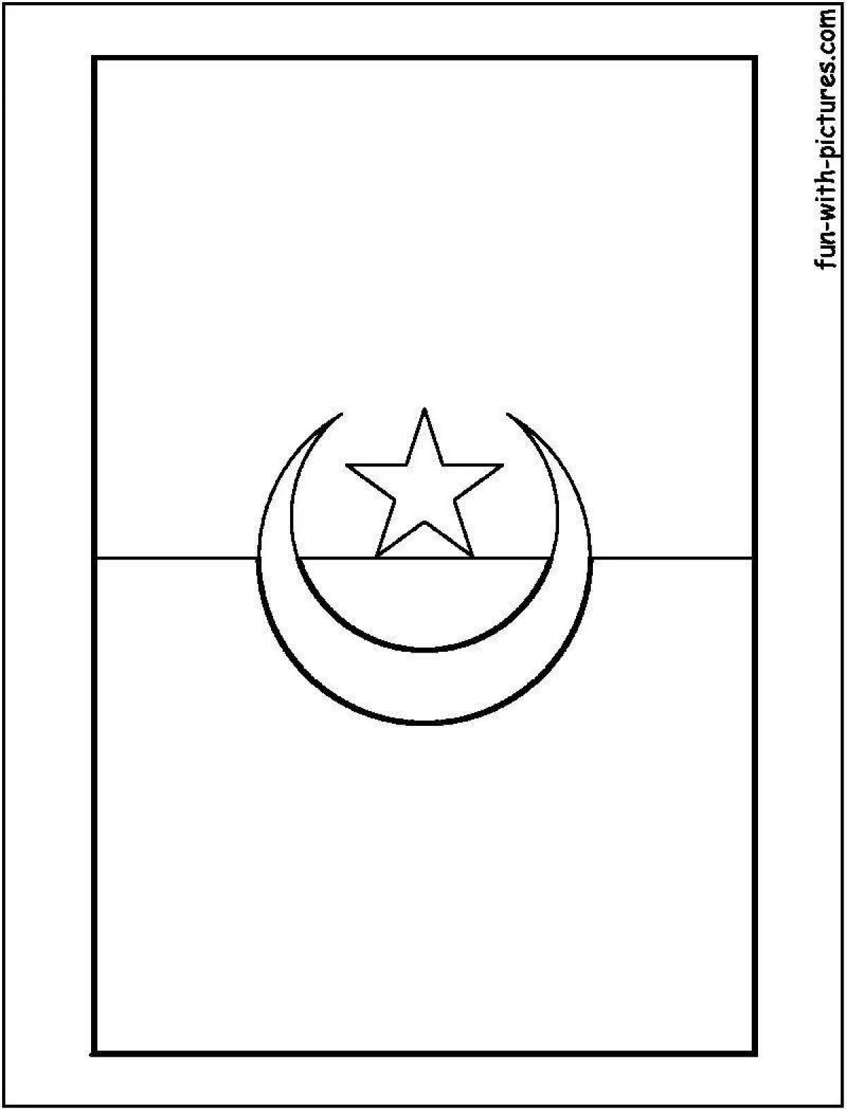Funny turkey flag coloring page