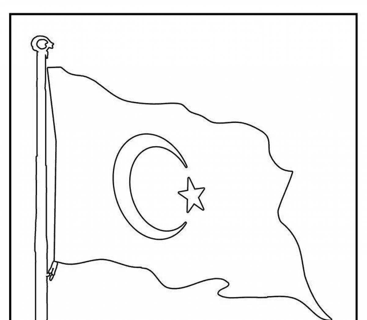 Юмористическая страница раскраски флага турции