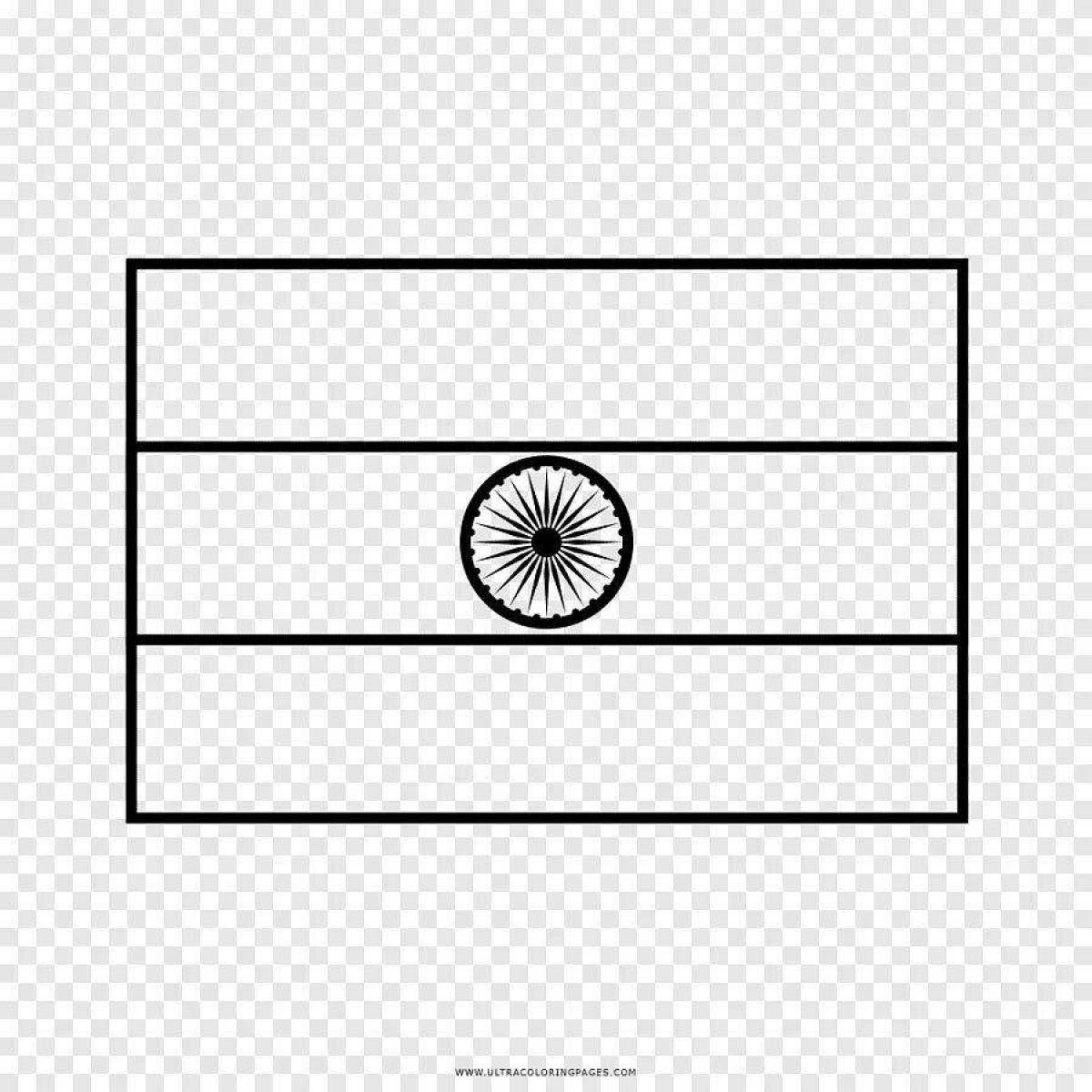 Color flag of india coloring book