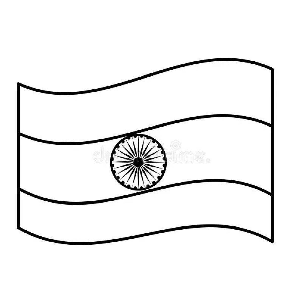 Раскраска яркий флаг индии