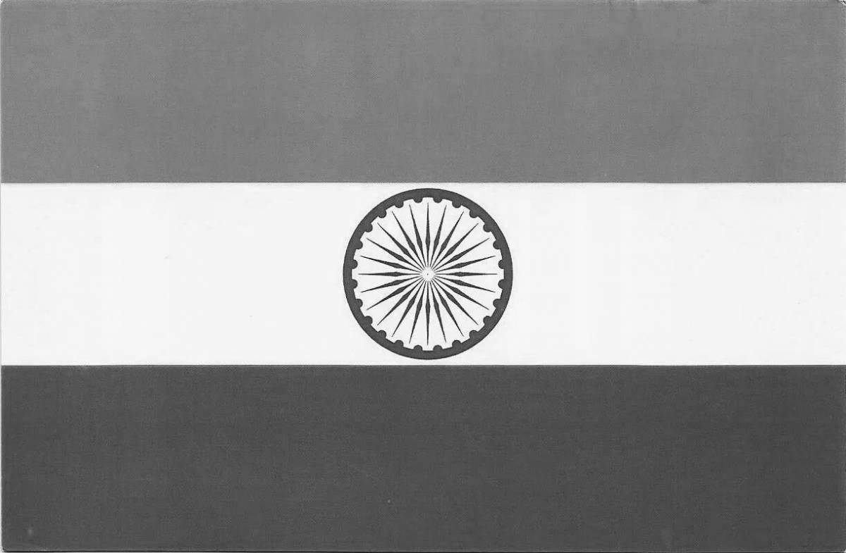 Coloring page joyful flag of india