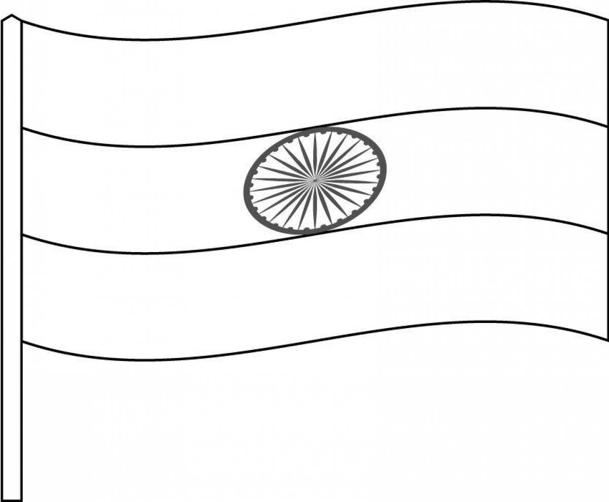 Coloring page gorgeous flag of india