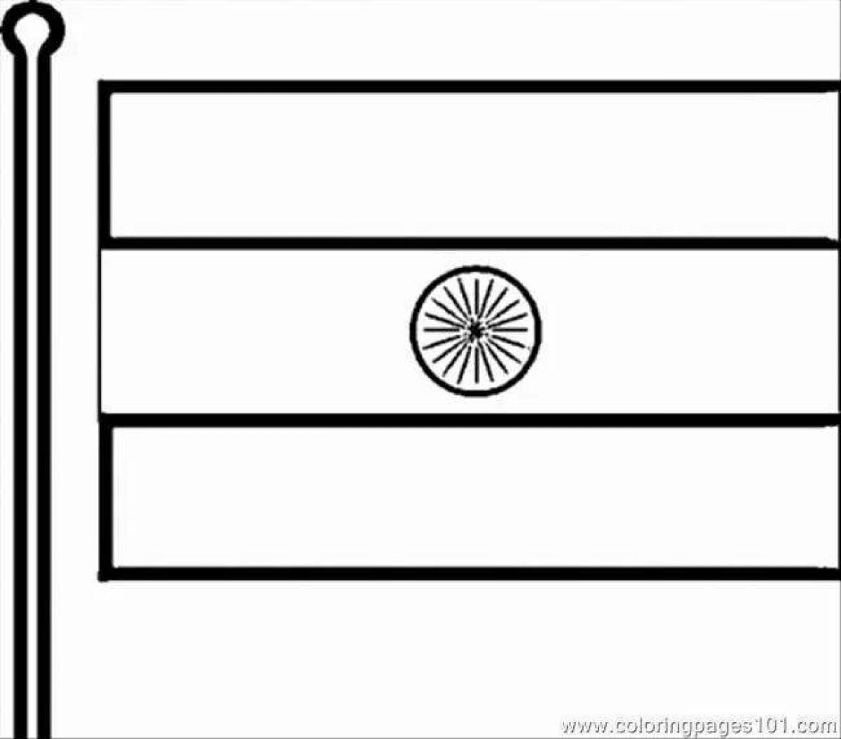 Раскраска славный флаг индии