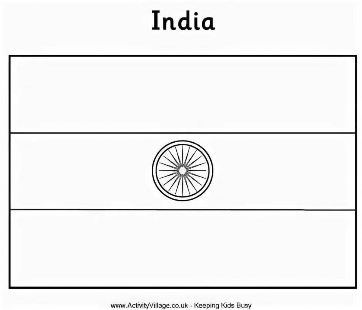 Раскраска изысканный флаг индии