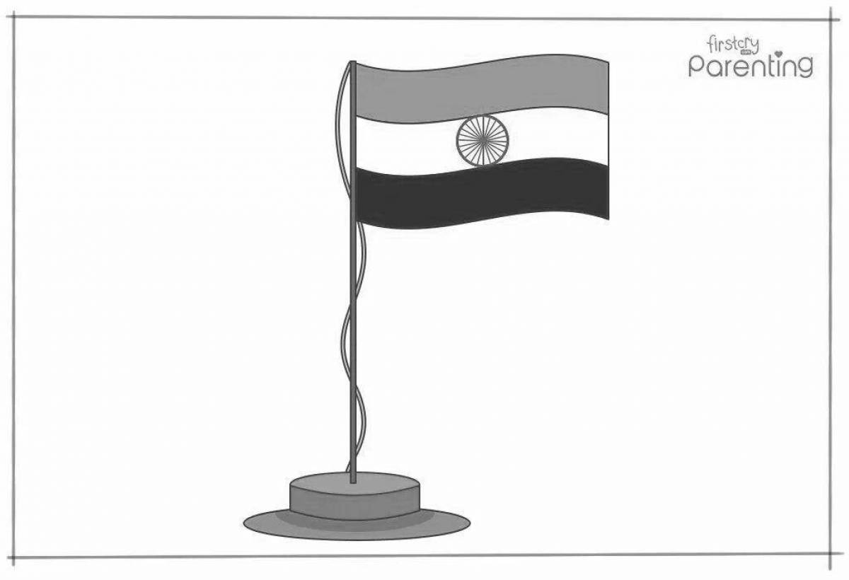 Раскраска прекрасный флаг индии