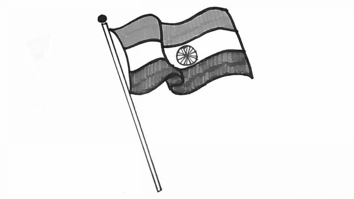 Luxury Indian flag coloring page