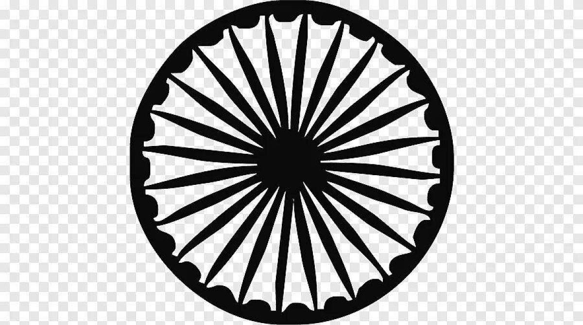Coloring page ornate flag of india