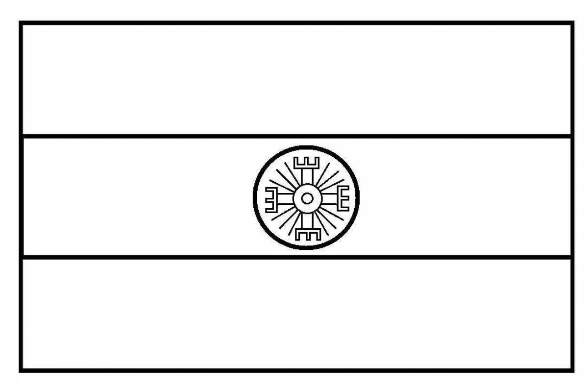 Rampant Indian flag coloring page