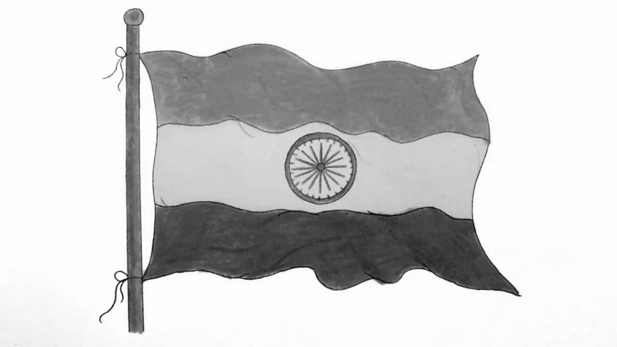 Coloring page animated flag of india