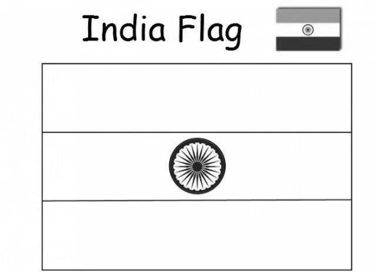 Coloring page glowing flag of india