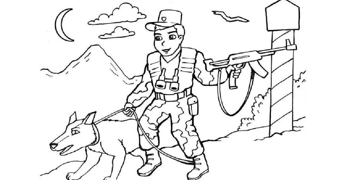 Fun coloring military profession