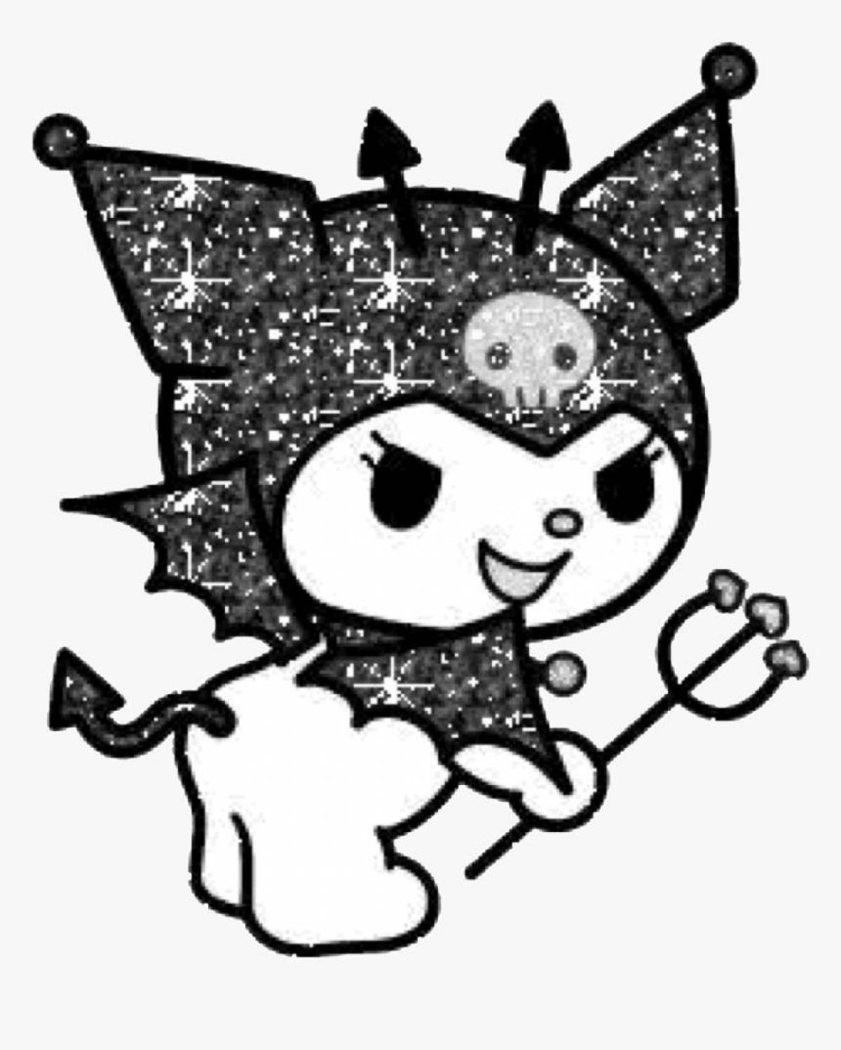 Awesome kuromi aesthetics coloring page