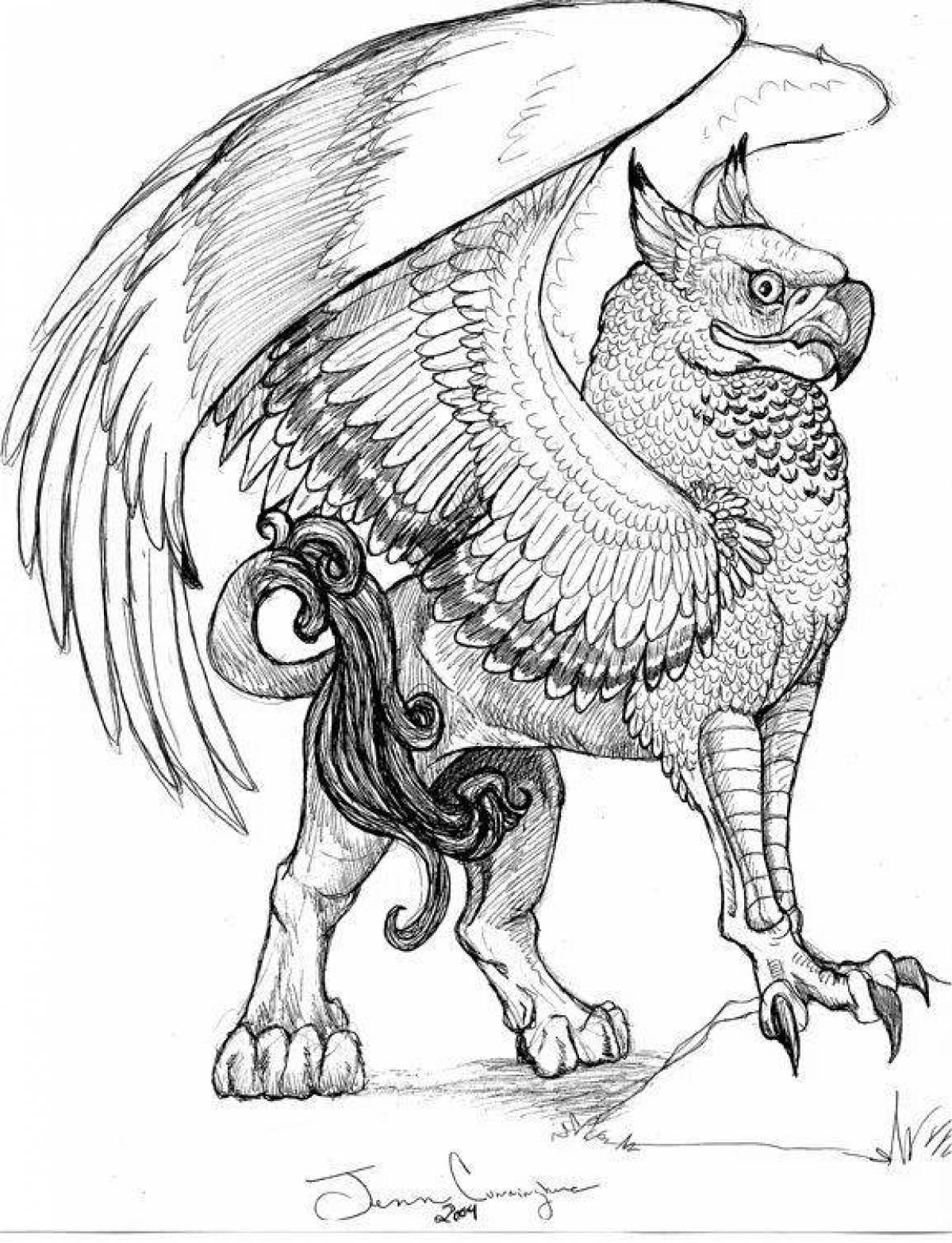 Adorable fantasy animal coloring pages