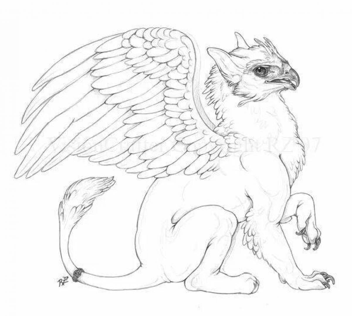 Раскраска Большая раскраска фэнтези животные