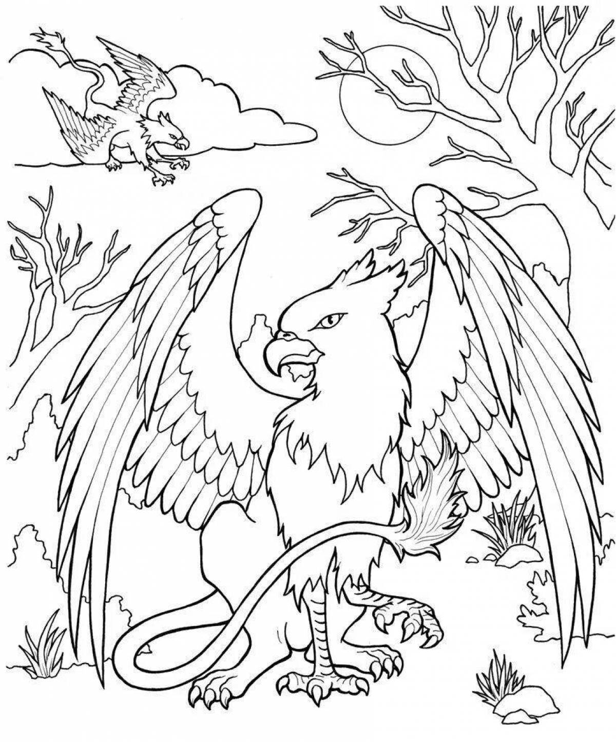 Vivacious coloring page fantasy animals