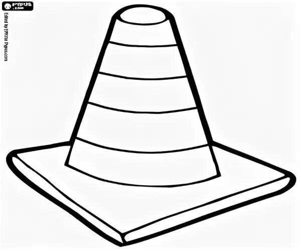 Dazzling traffic cone coloring pages