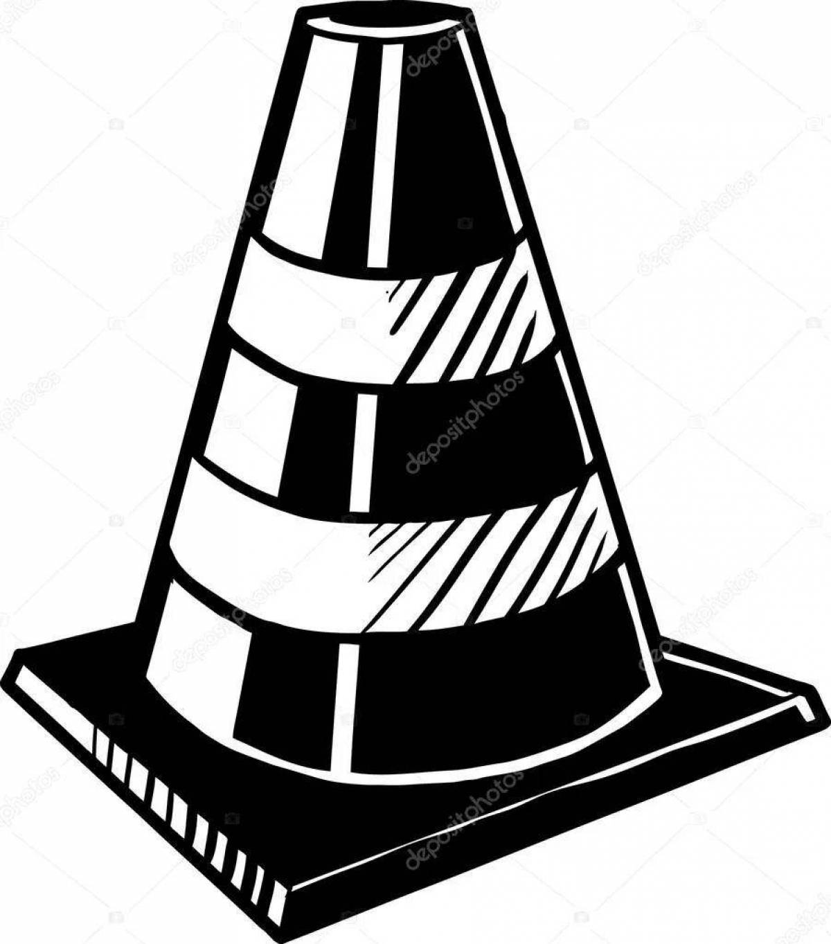 Sparkling traffic cone coloring pages