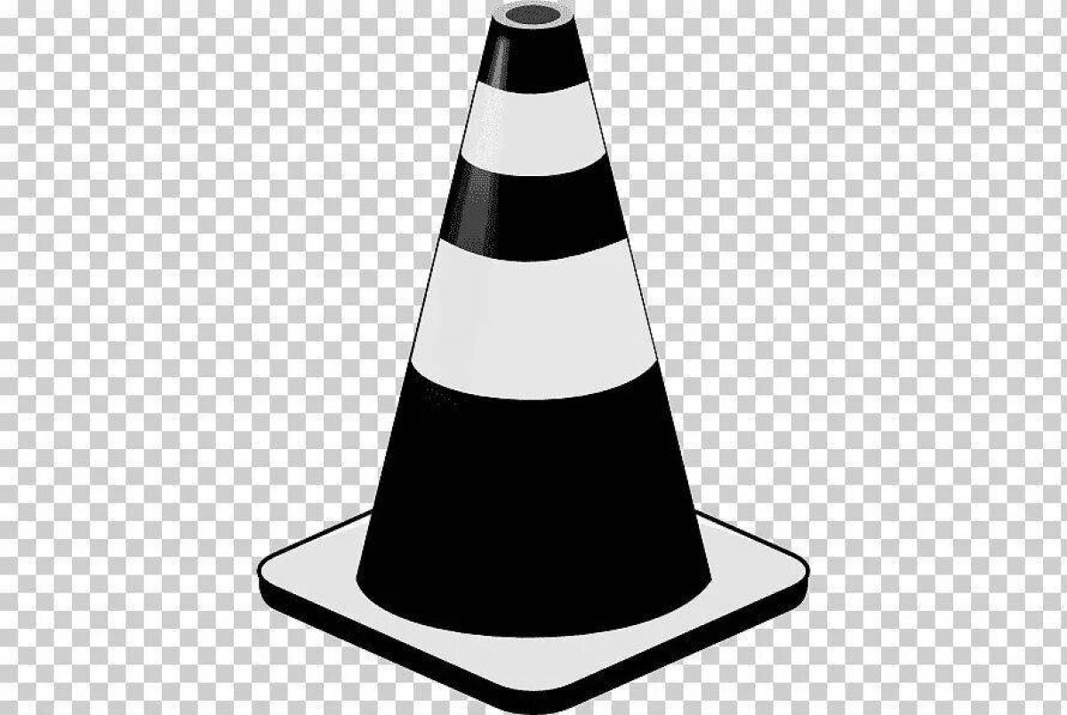 Animated traffic cone coloring pages