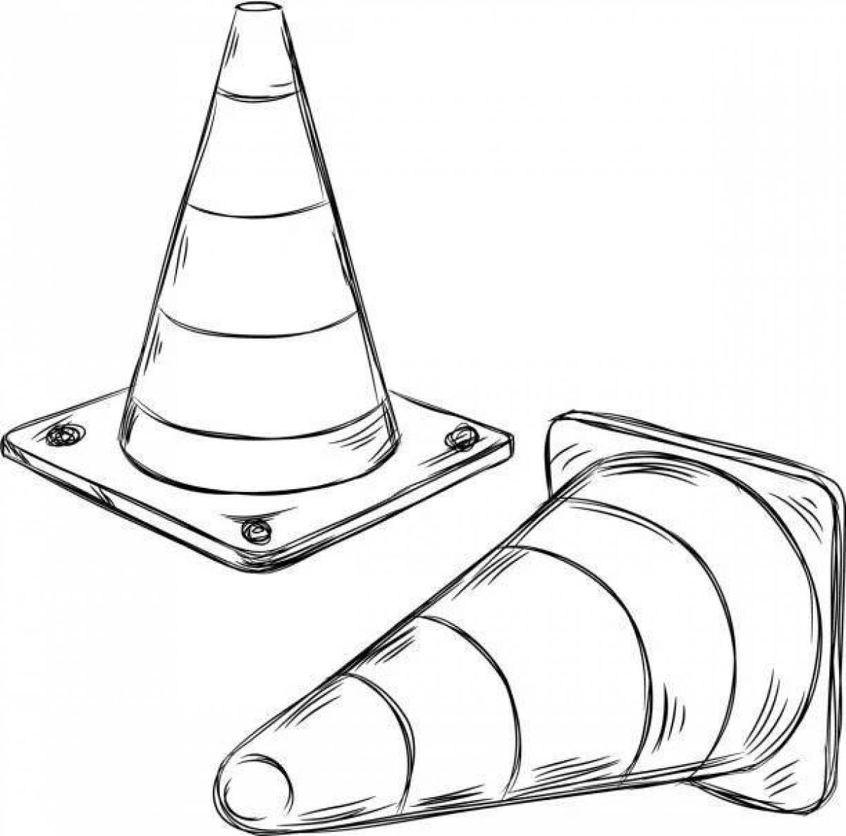 Holiday coloring traffic cones