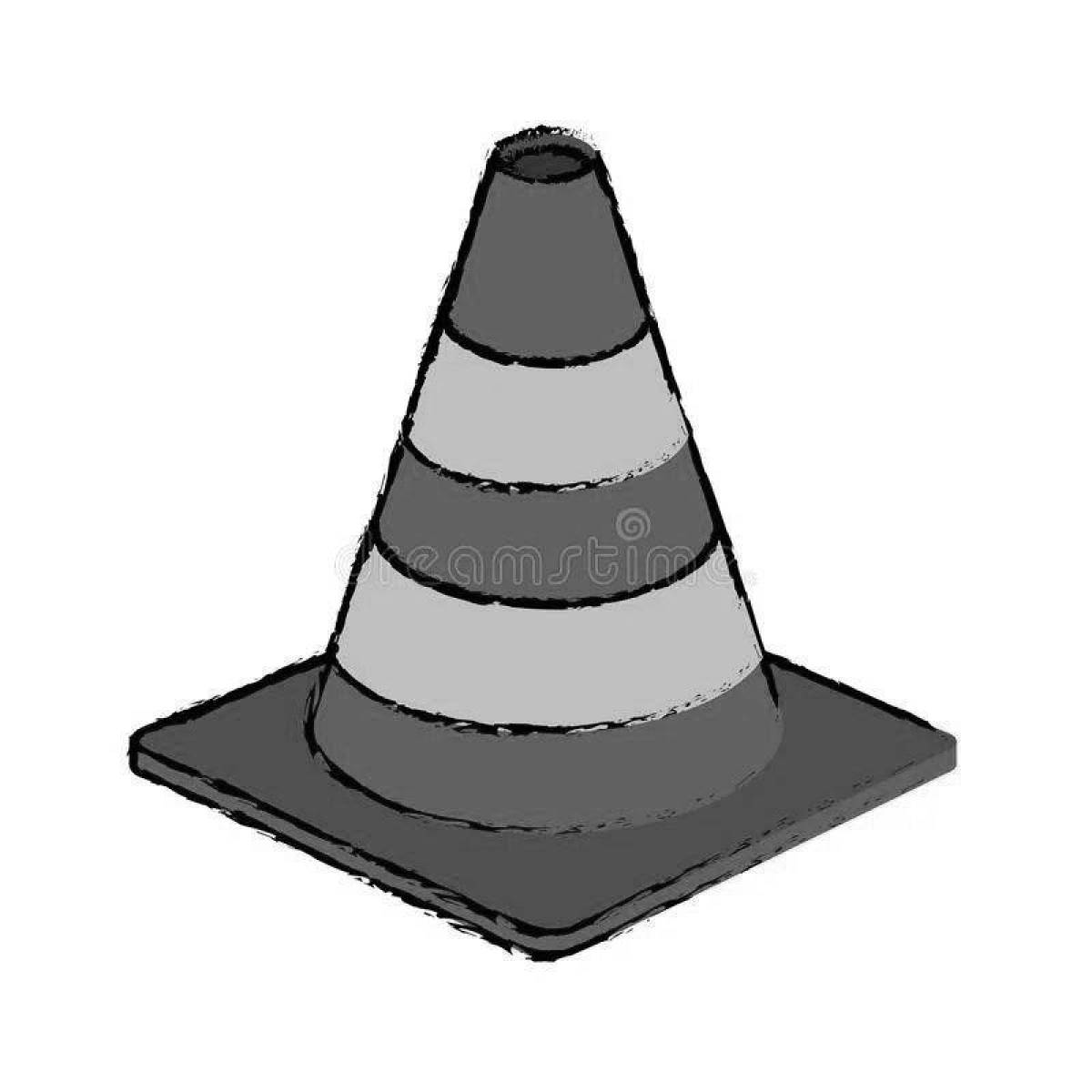 Radiant coloring page traffic cones