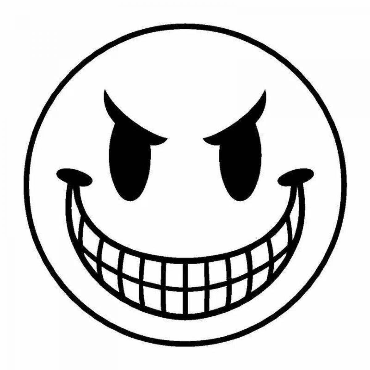 Provoked coloring angry smiley