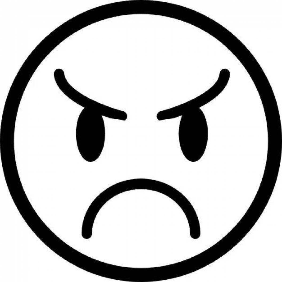 Annoyed coloring page angry emoji
