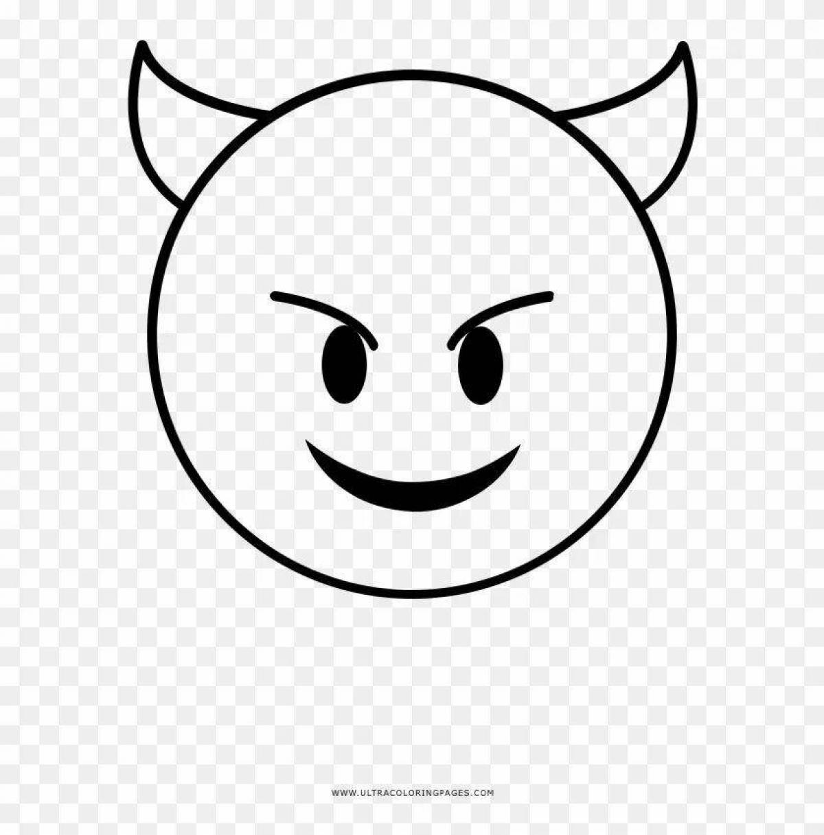 Angry emoticon moody coloring page