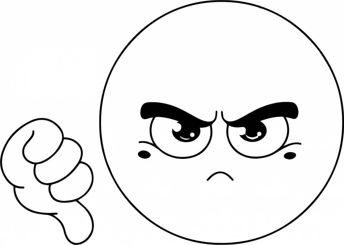 Angry smiley coloring pages