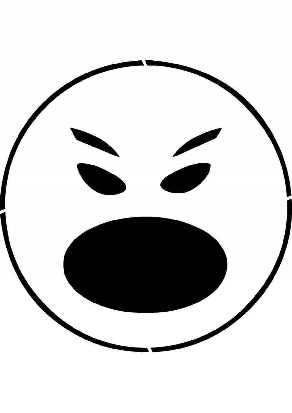 Snappish angry smiley coloring page