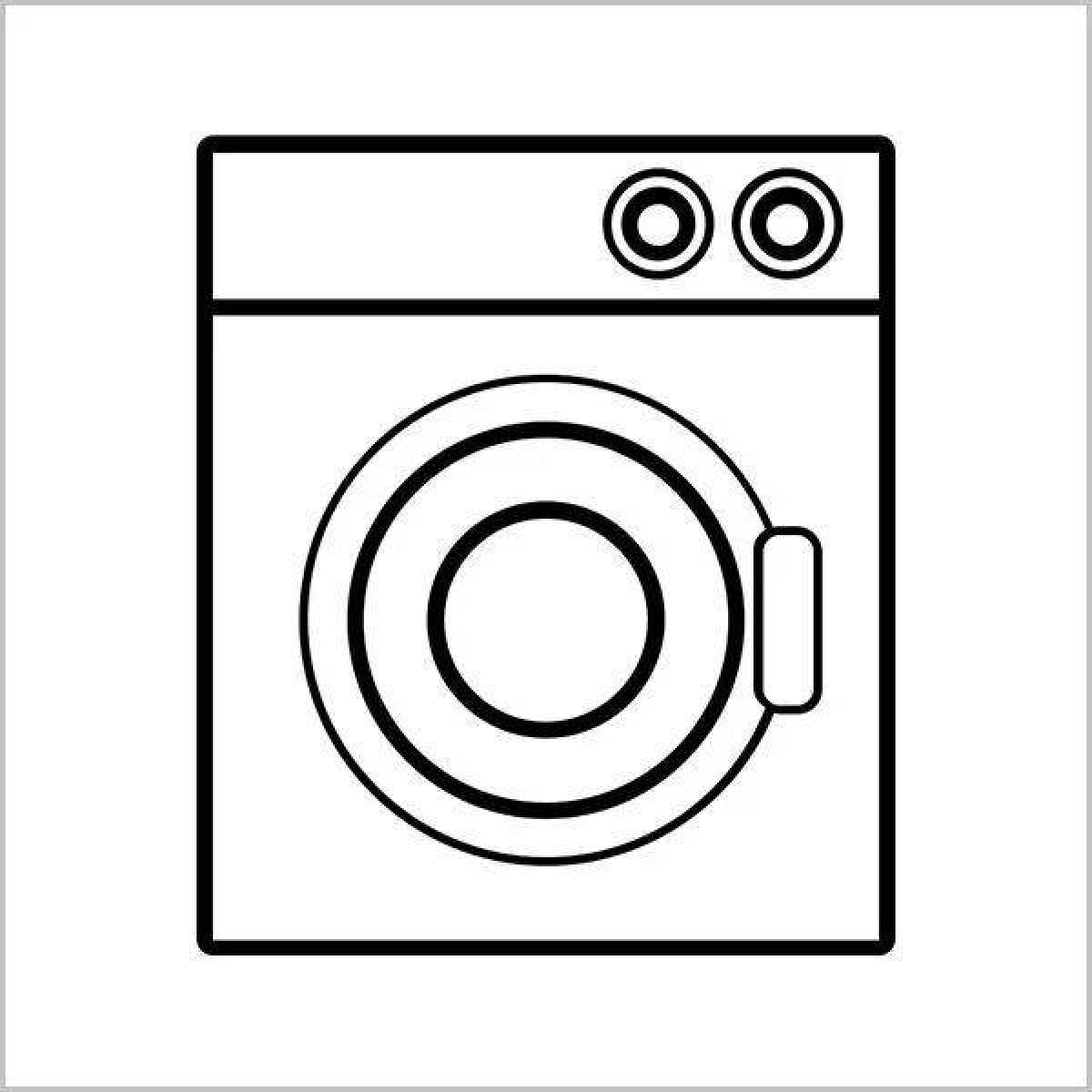 Сказочная страница раскраски стиральной машины