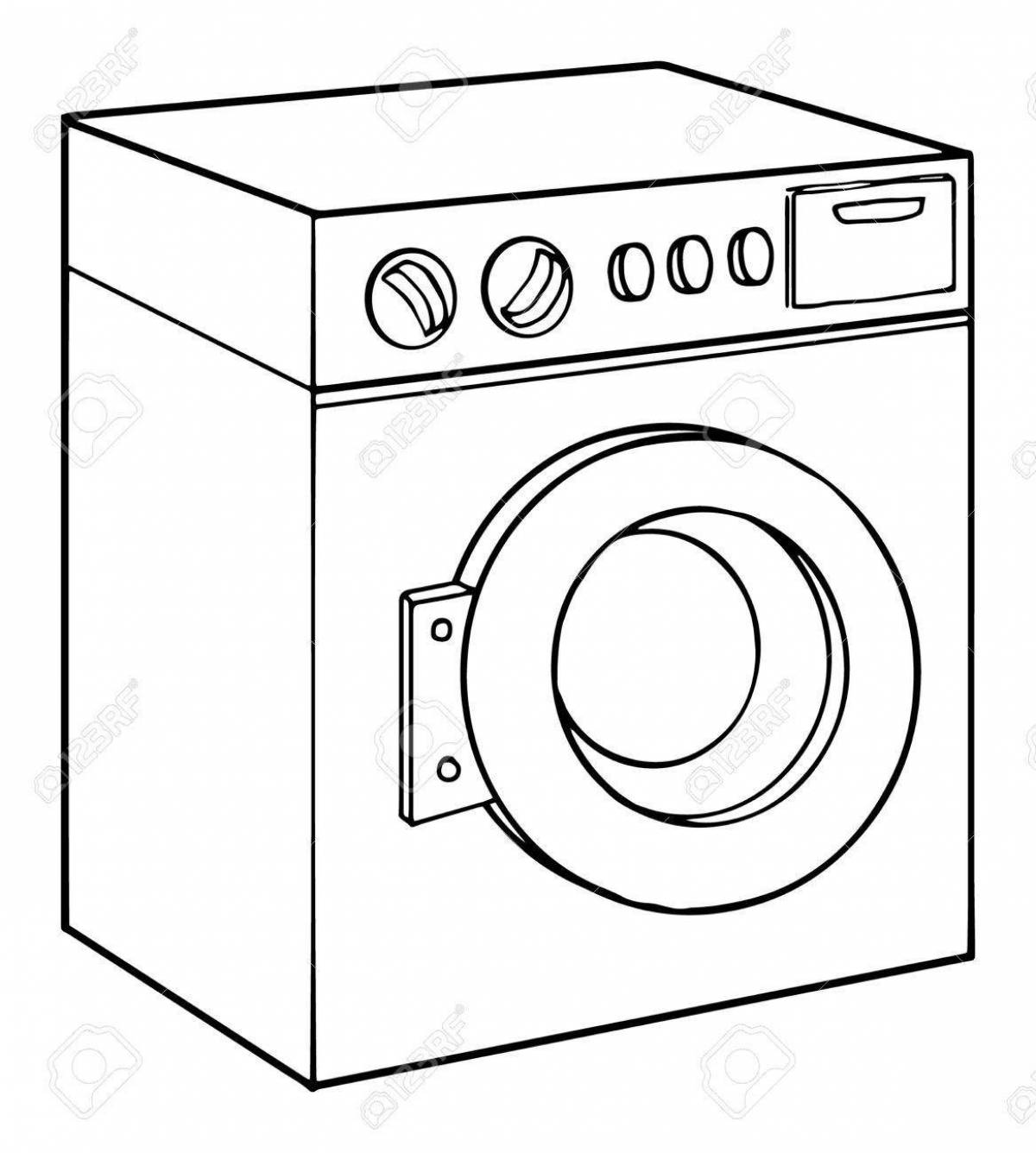 Incredible washing machine coloring page