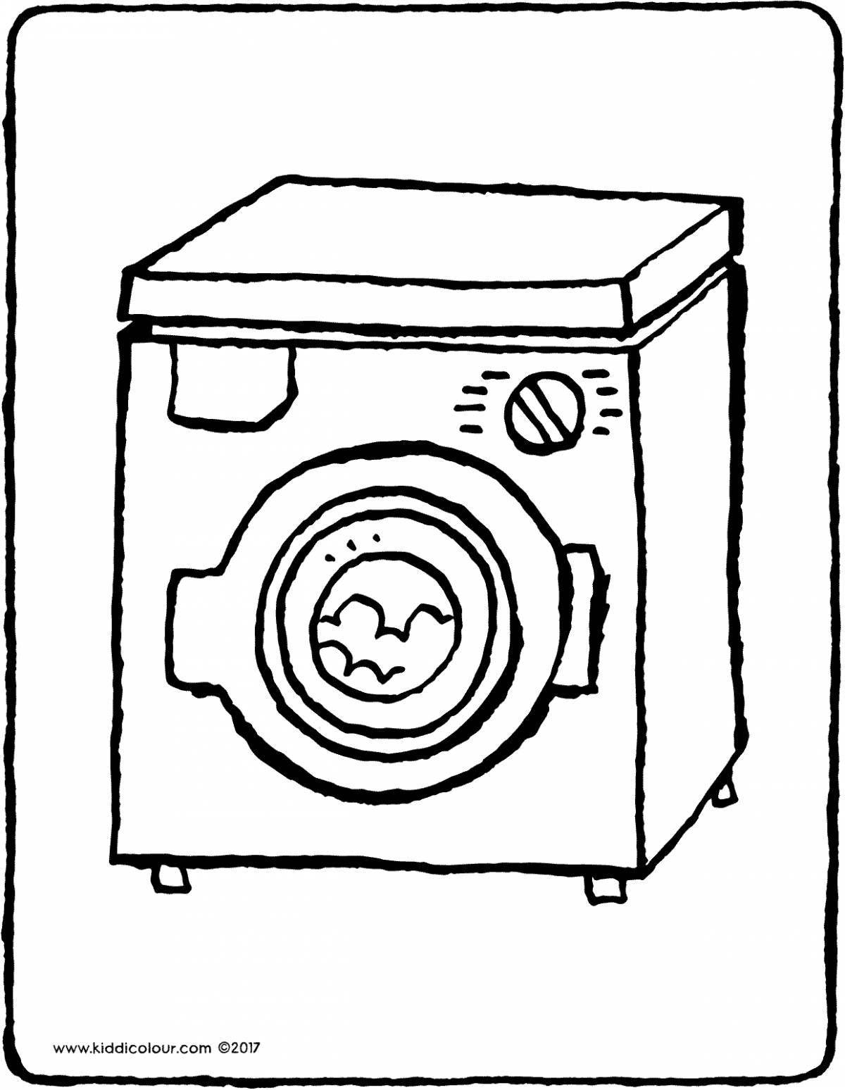 Прекрасная страница раскраски стиральной машины