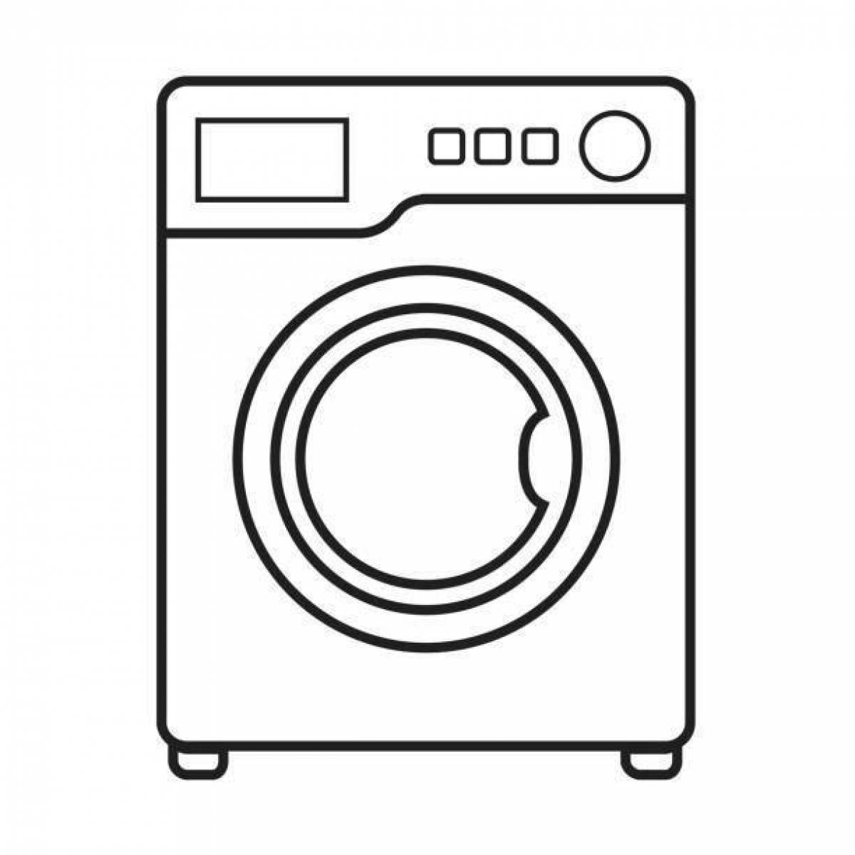 Coloring page charming washing machine