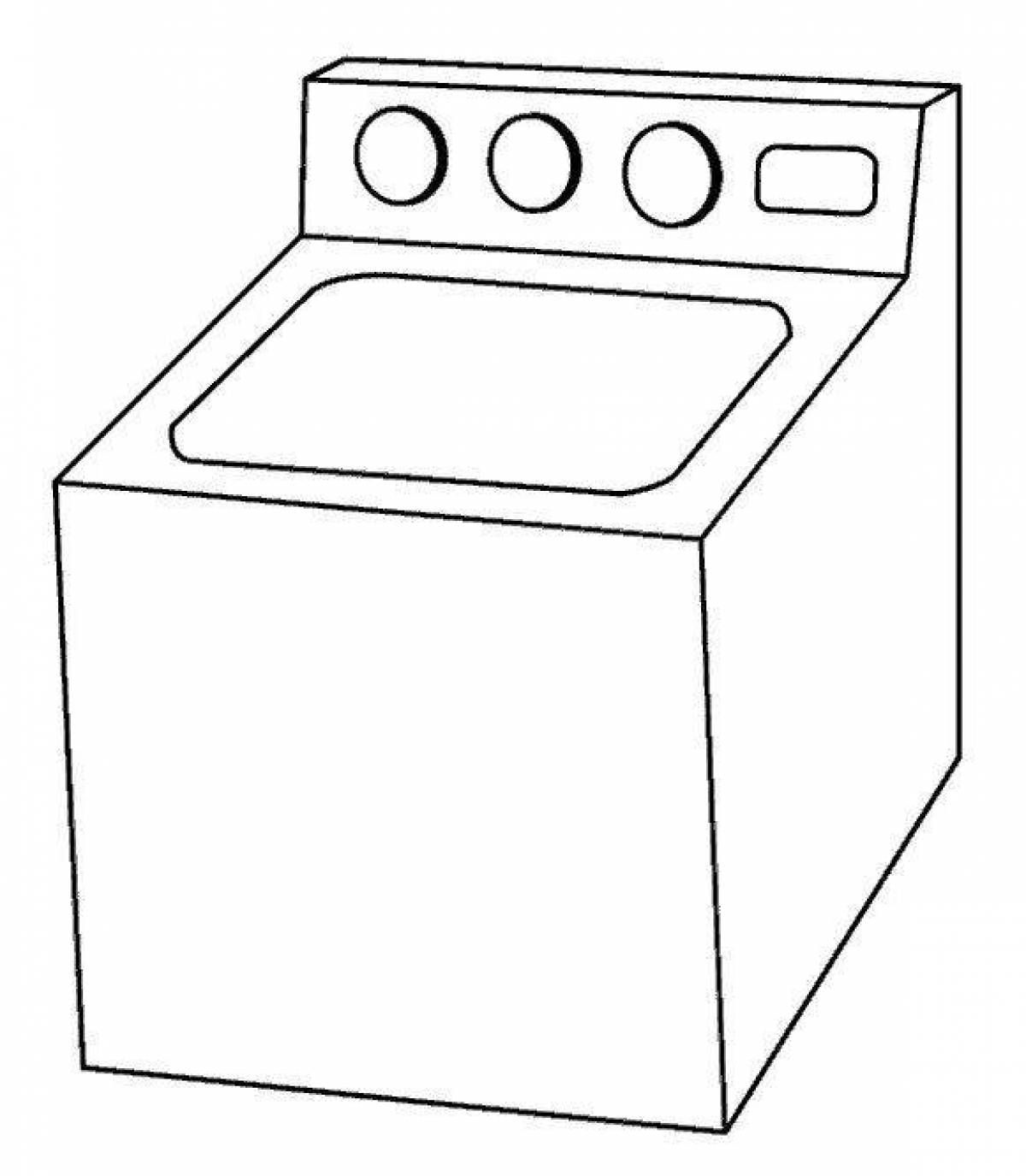 Восхитительная страница раскраски стиральной машины