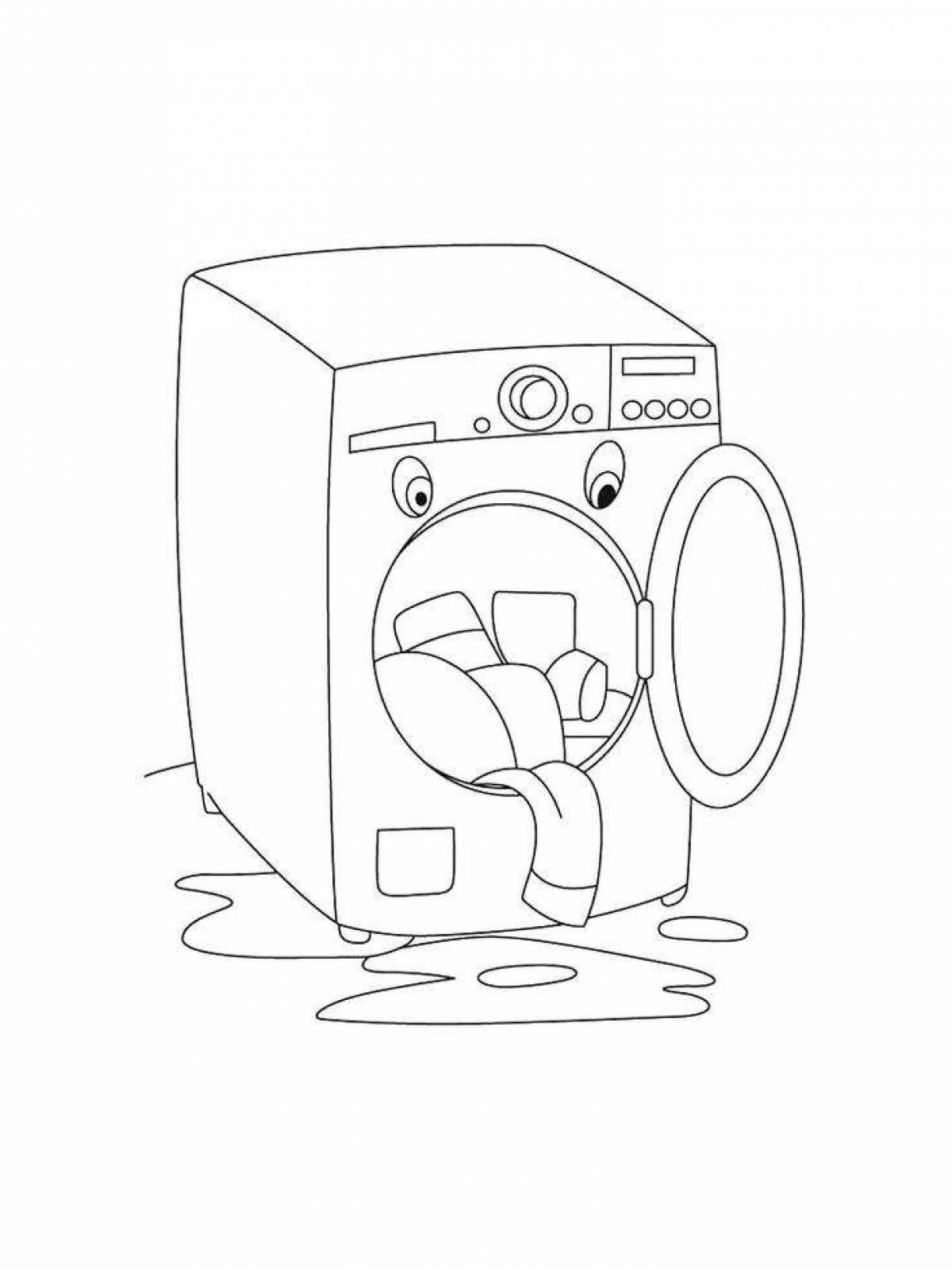 Great washing machine coloring page