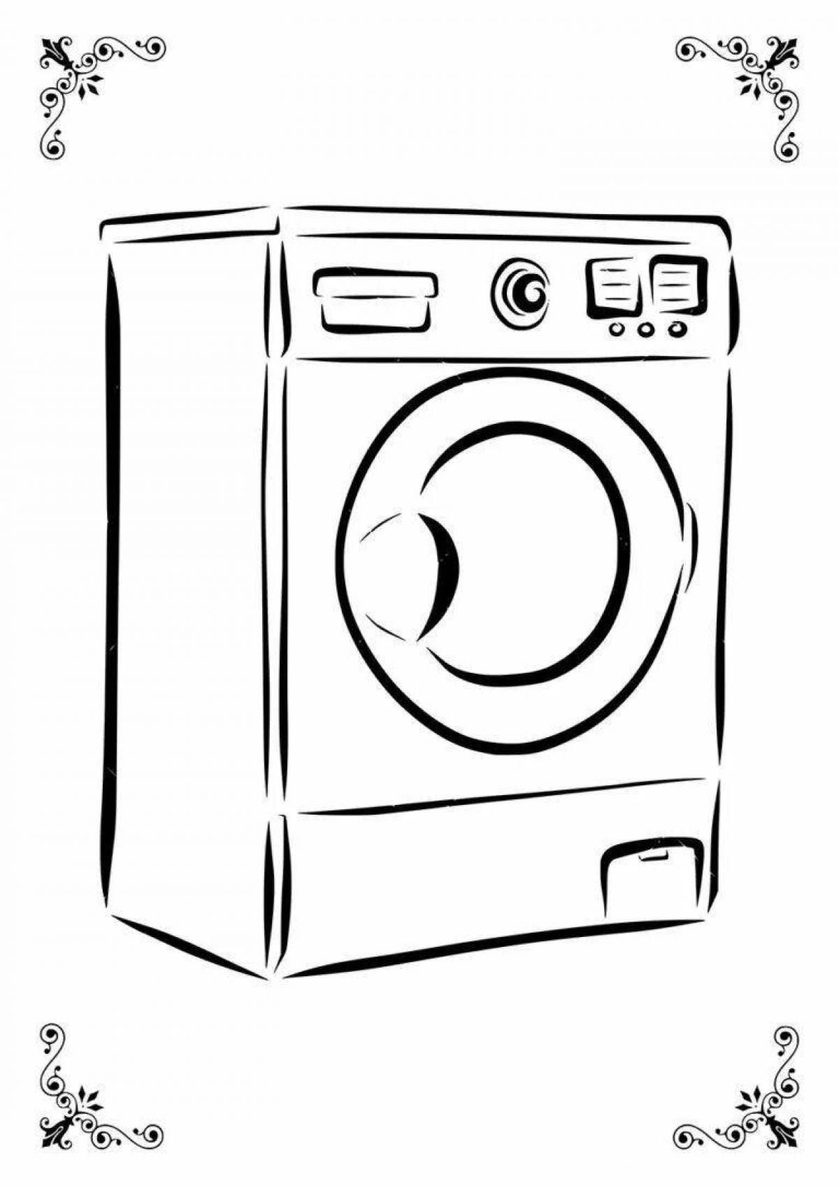 Awesome washing machine coloring page