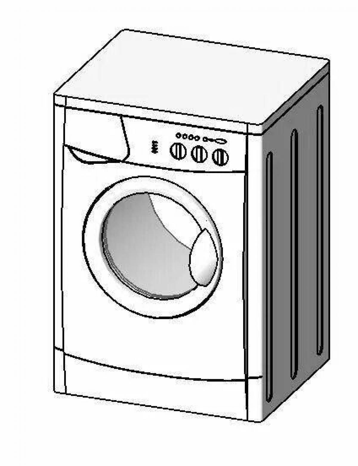 Washing machine shiny coloring page