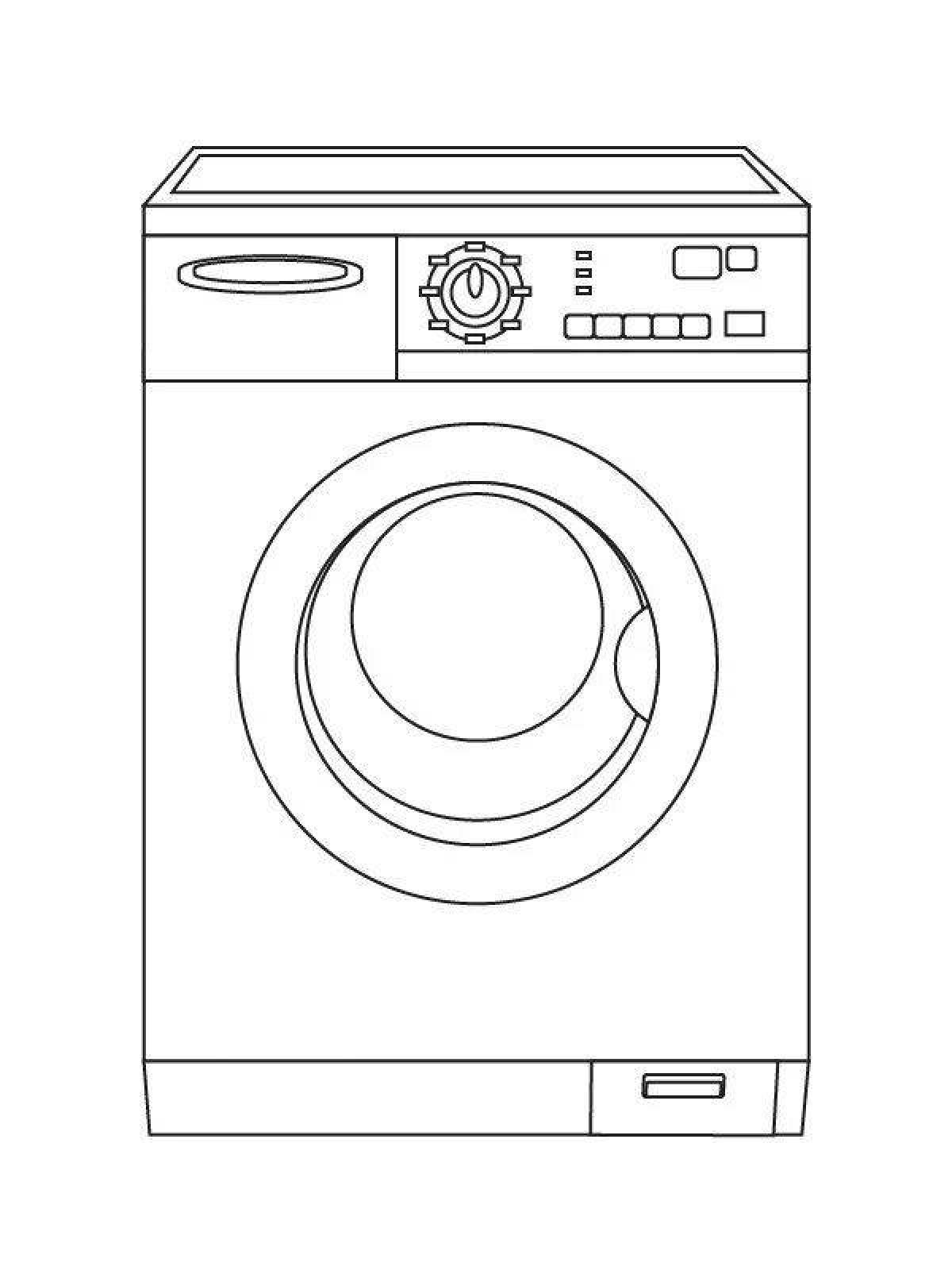 Coloring page stylish washing machine