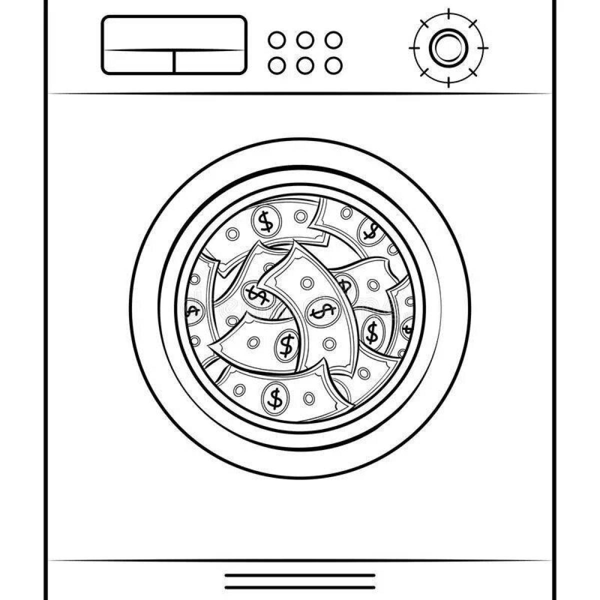 Fashion washing machine coloring page