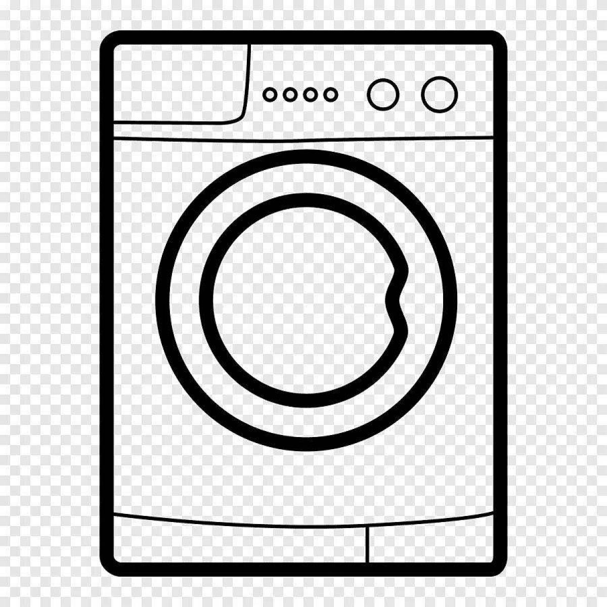 Уникальная страница раскраски стиральной машины