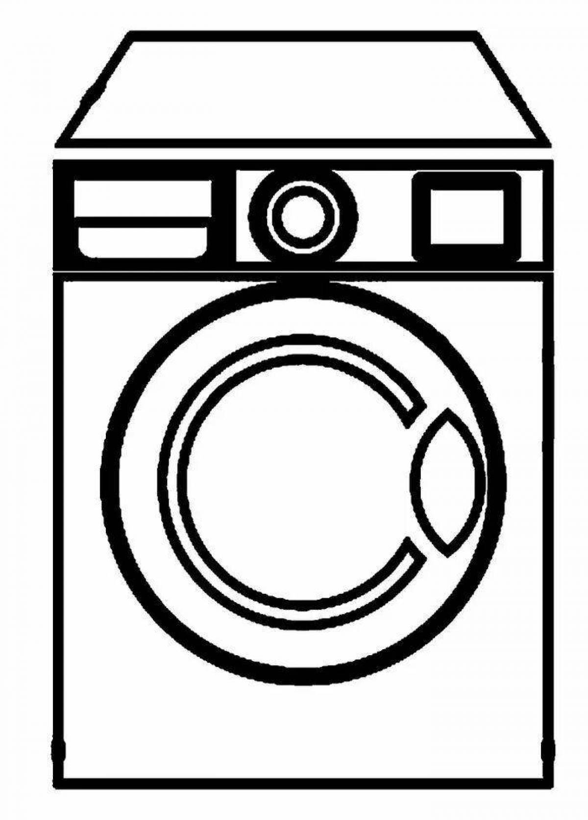 Креативная страница раскраски стиральной машины